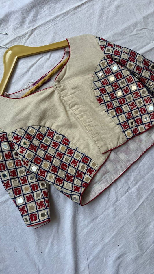 Cream khadi blouse