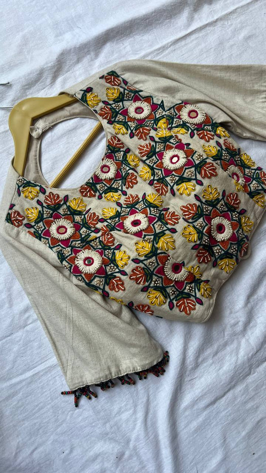 Cream khadi blouse