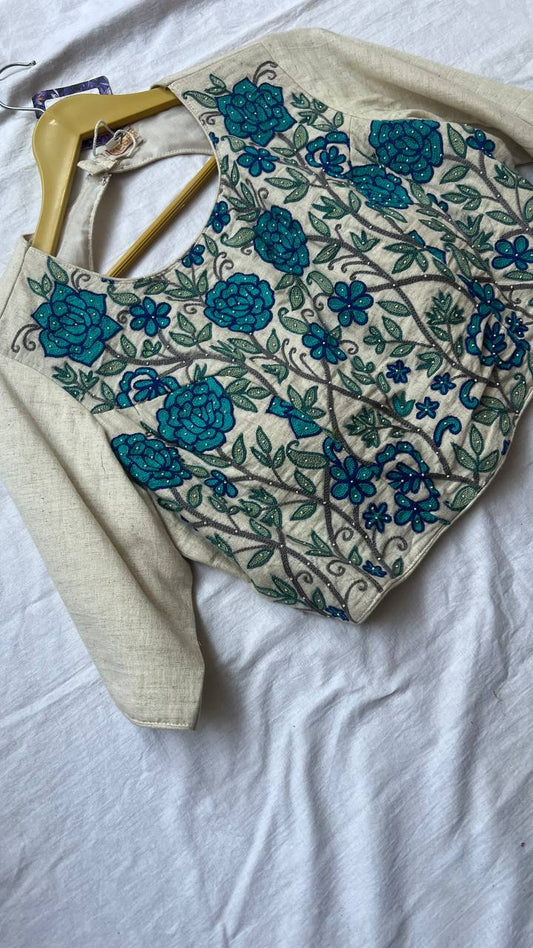 Cream khadi blouse