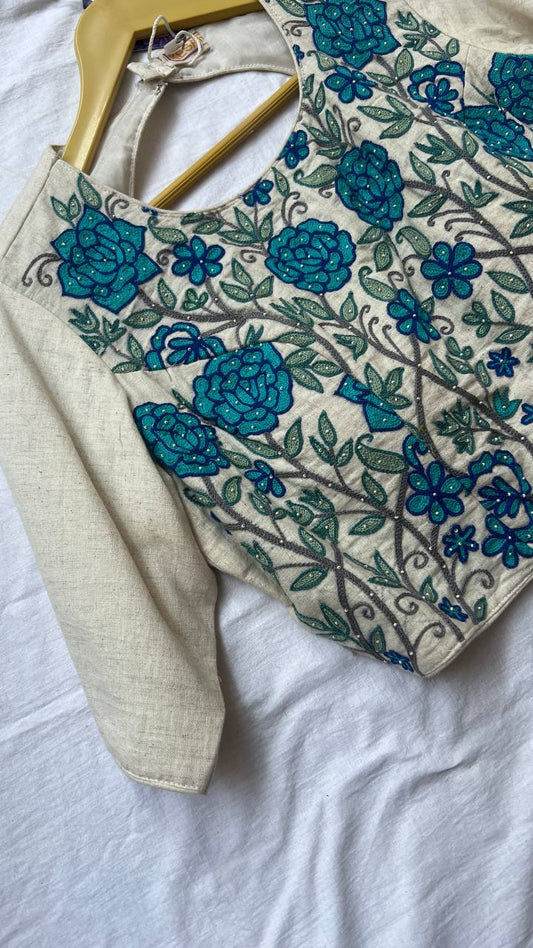 Cream khadi blouse