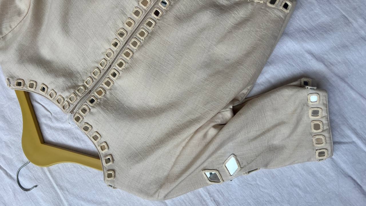 Cream  mirror blouse