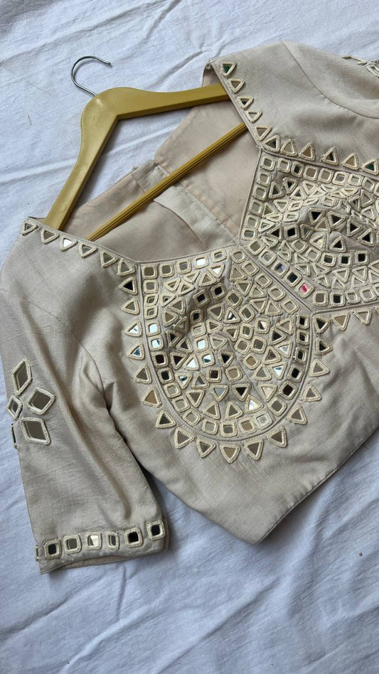 Cream  mirror blouse