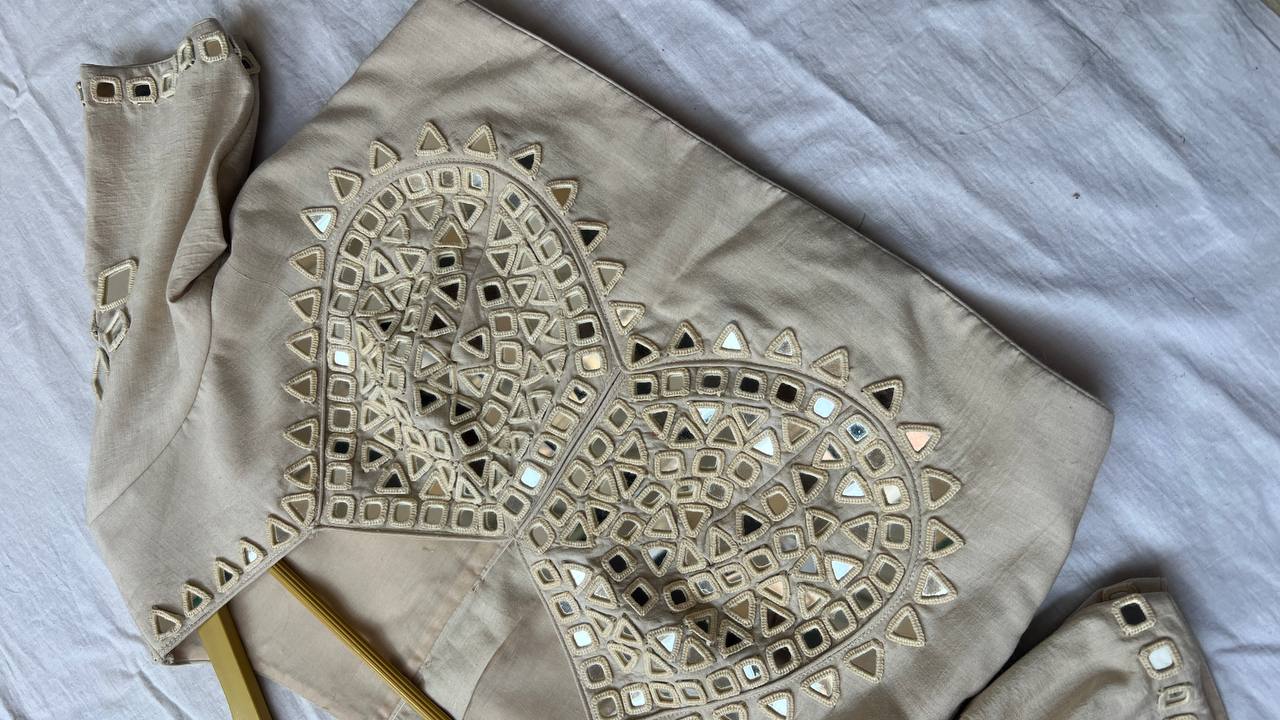 Cream  mirror blouse