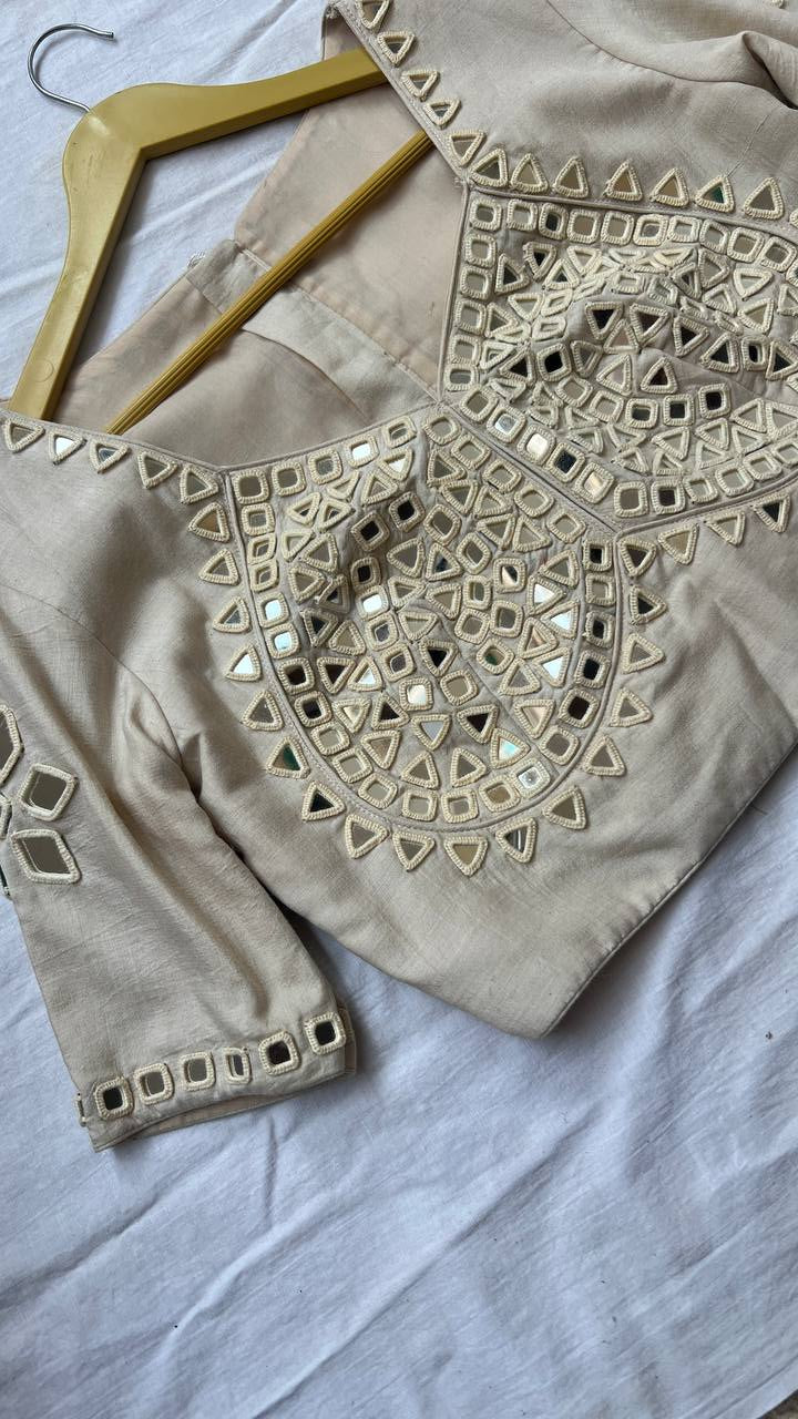 Cream  mirror blouse