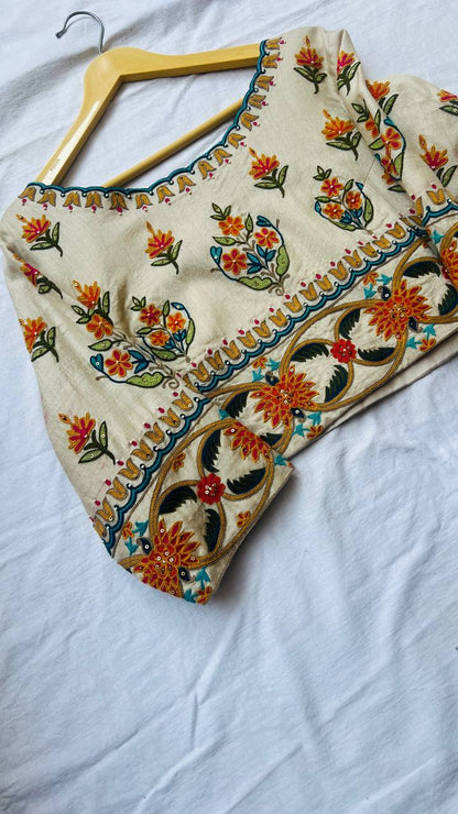 Cream khadi blouse