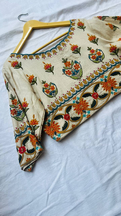 Cream khadi blouse