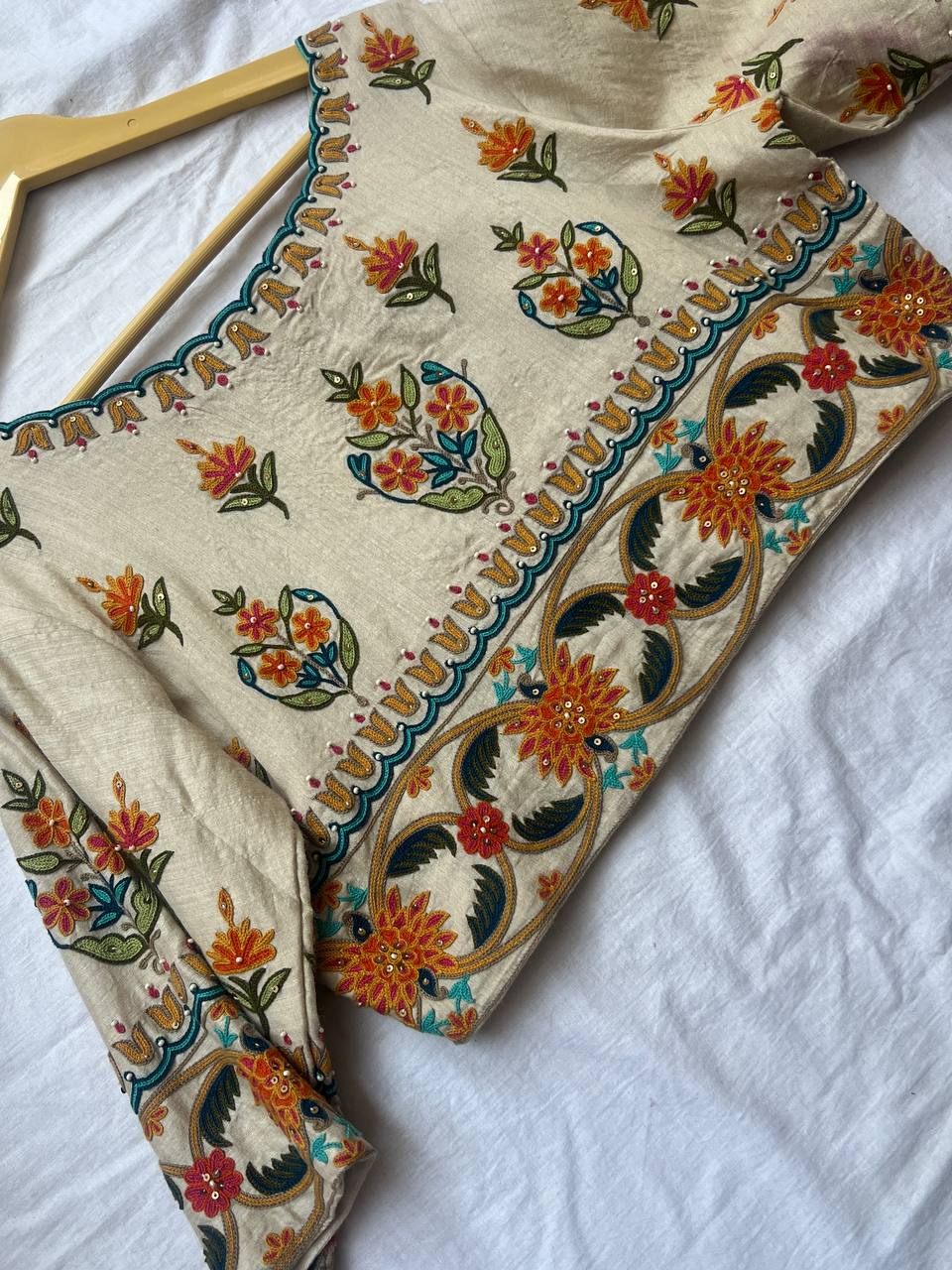 Cream khadi blouse