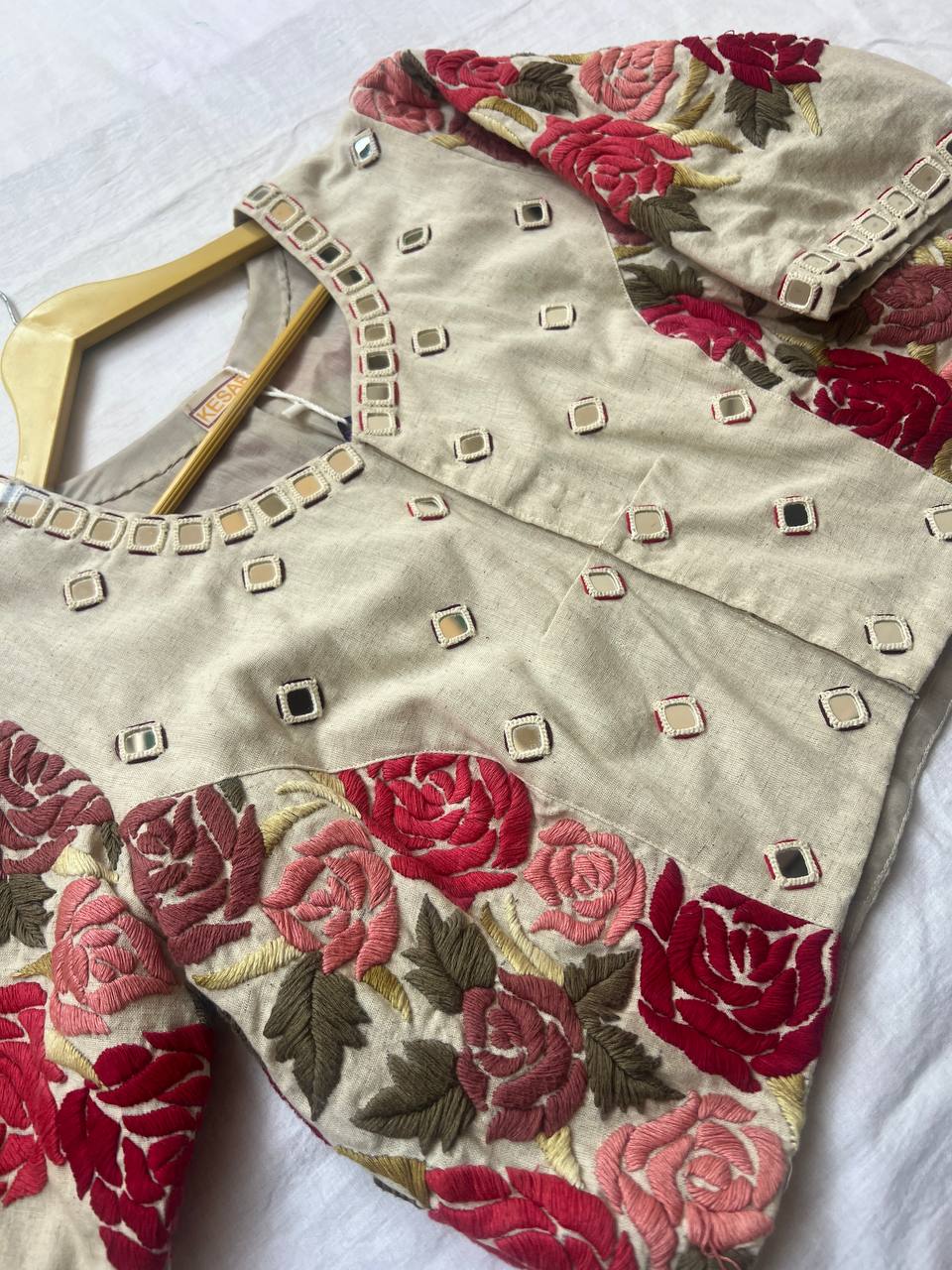 Cream khadi blouse