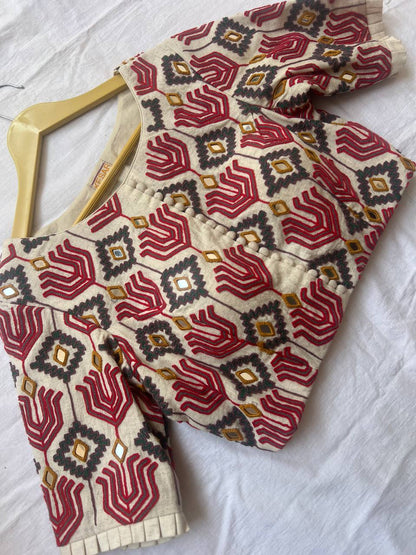 Cream khadi blouse