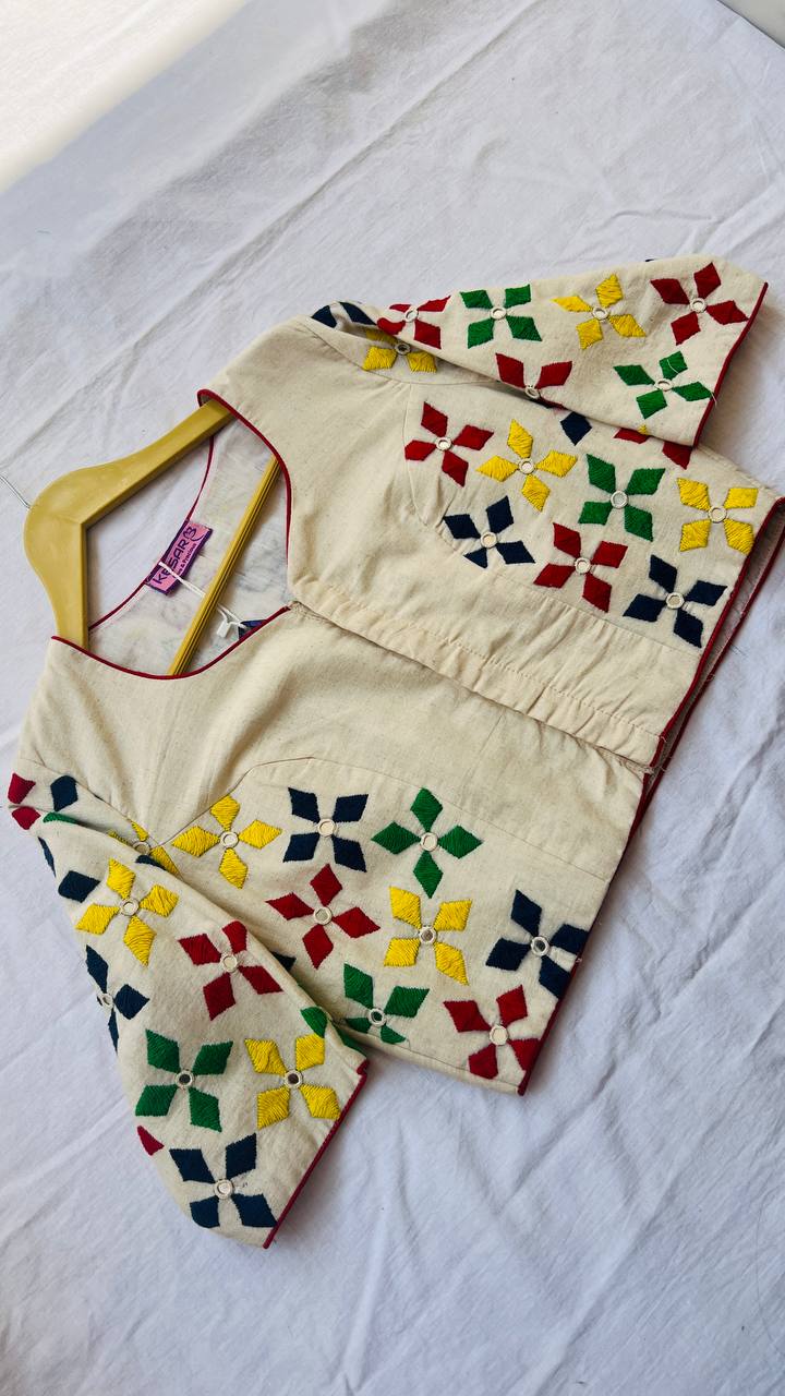 white khadi blouse