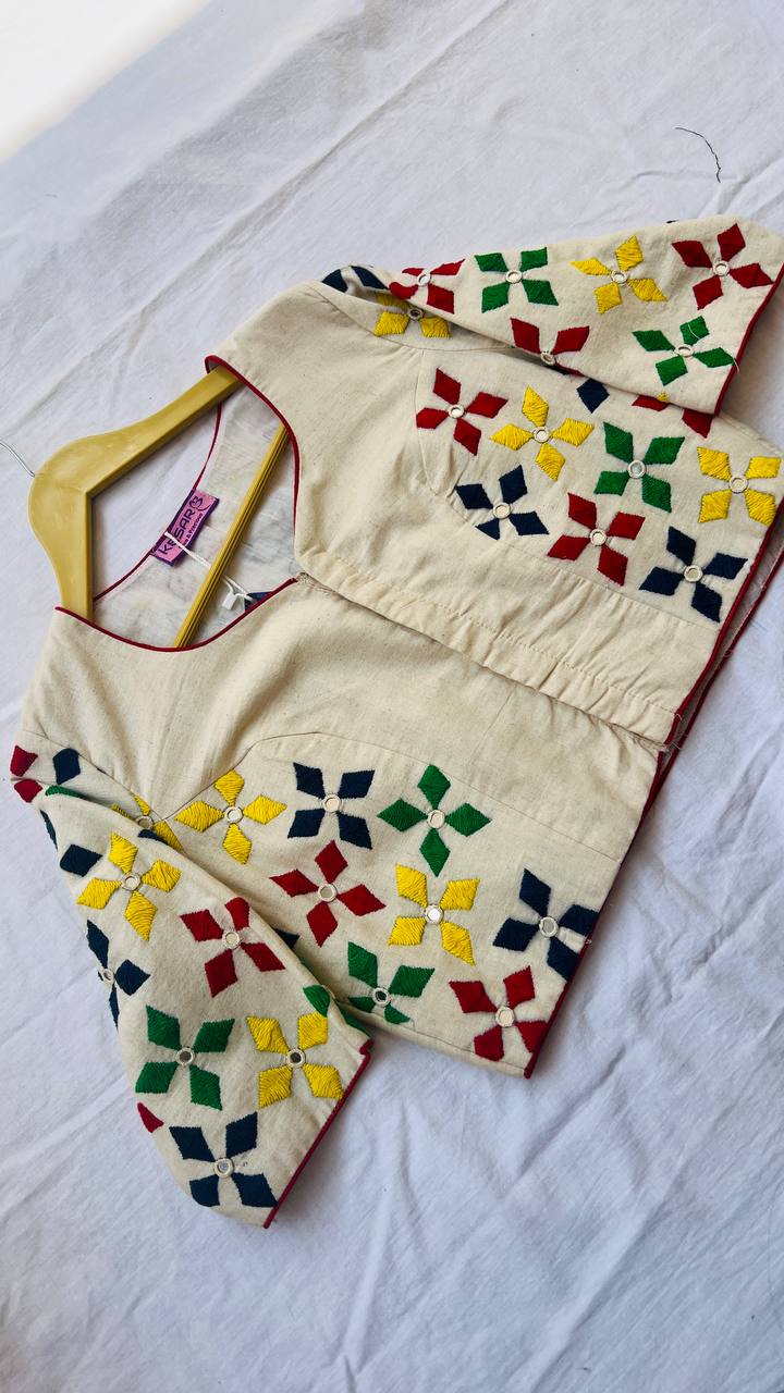 white khadi blouse