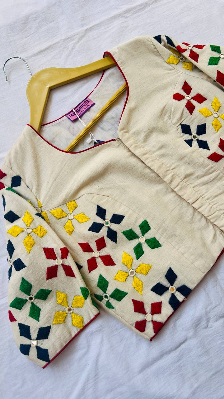 white khadi blouse