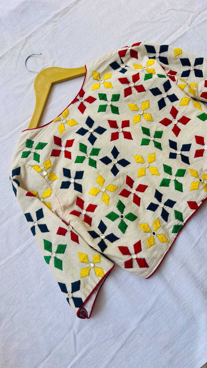 white khadi blouse