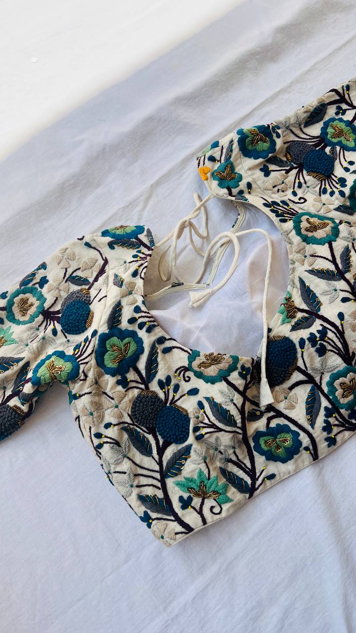 Cream khadi blouse