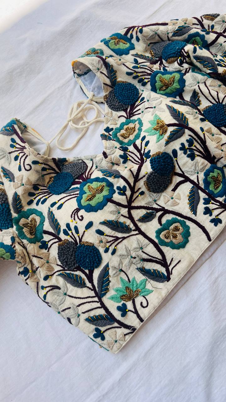 Cream khadi blouse