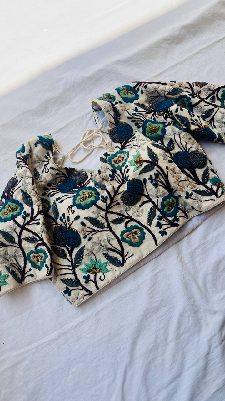 Cream khadi blouse