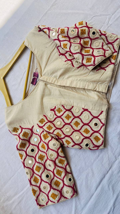 Cream khadi blouse