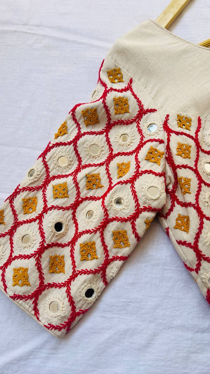 Cream khadi blouse
