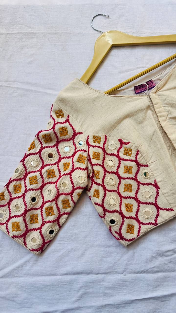 Cream khadi blouse