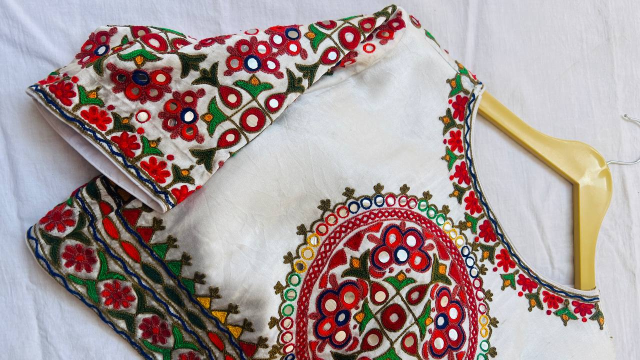 White mirror blouse