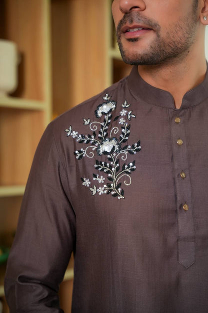 Brown kurta set For Men