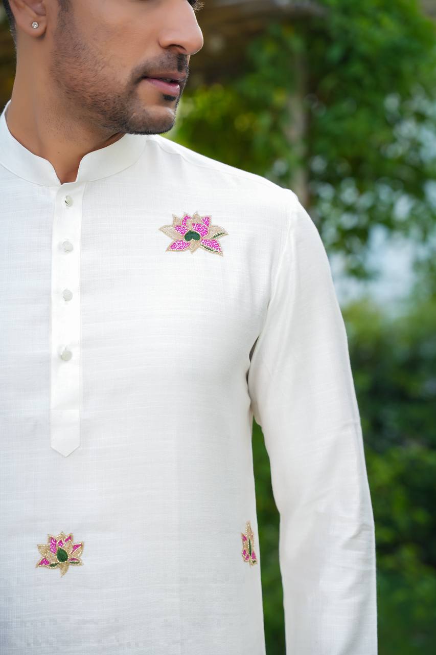 White elegance kurta-set For Men