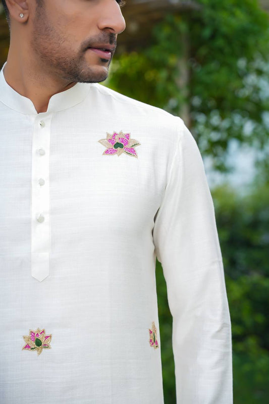 White elegance kurta-set For Men