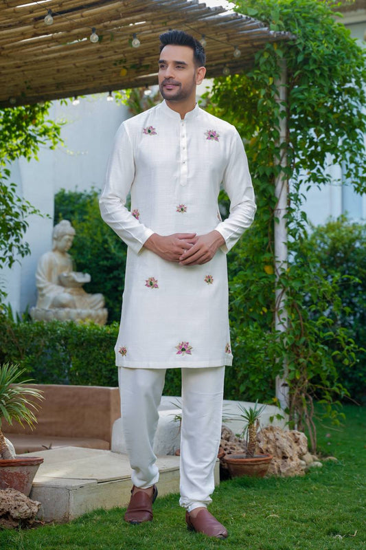White elegance kurta-set For Men