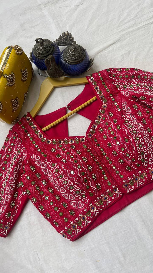 rani pink handwork blouse