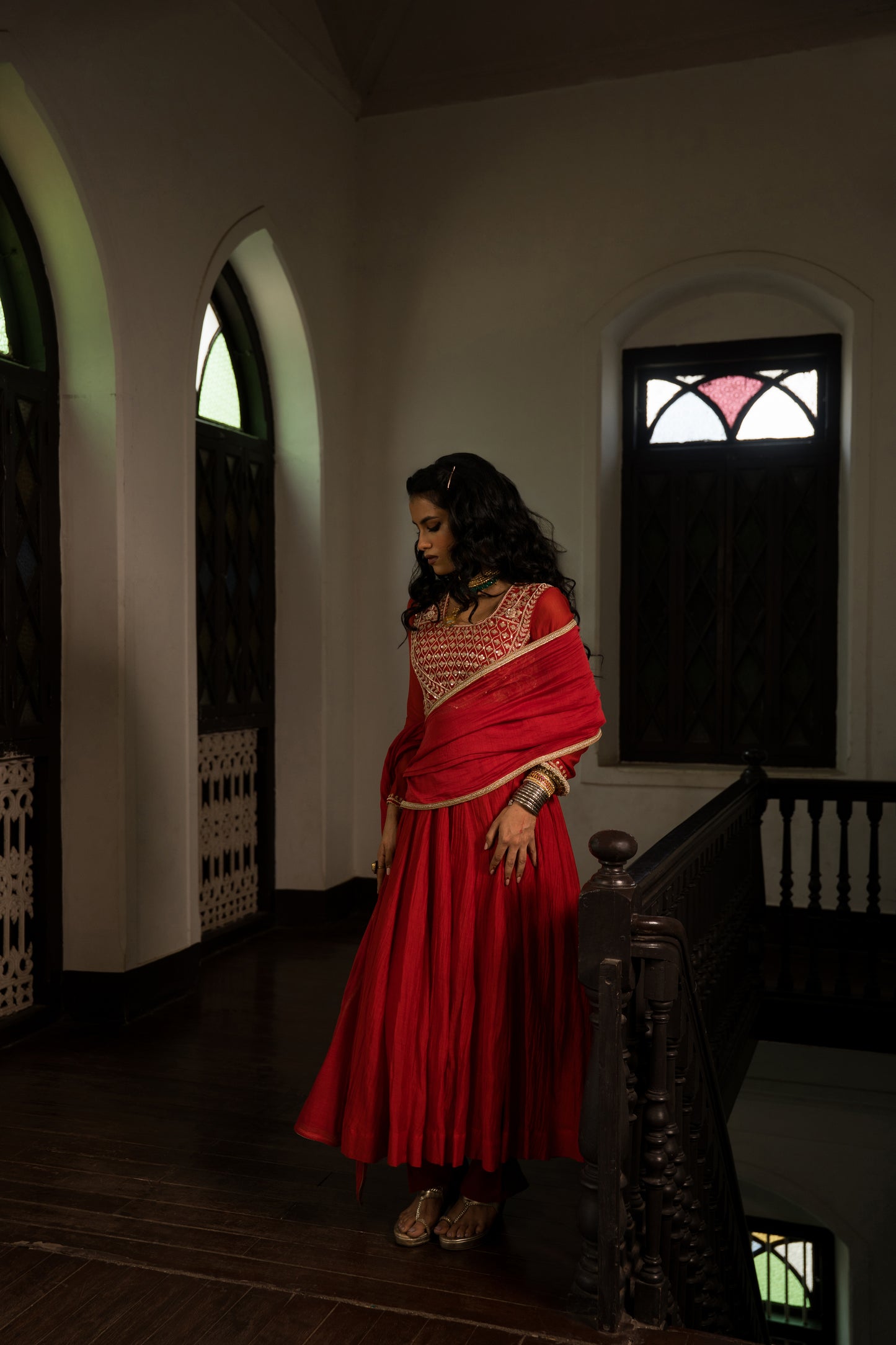 Red Anarkali Dress