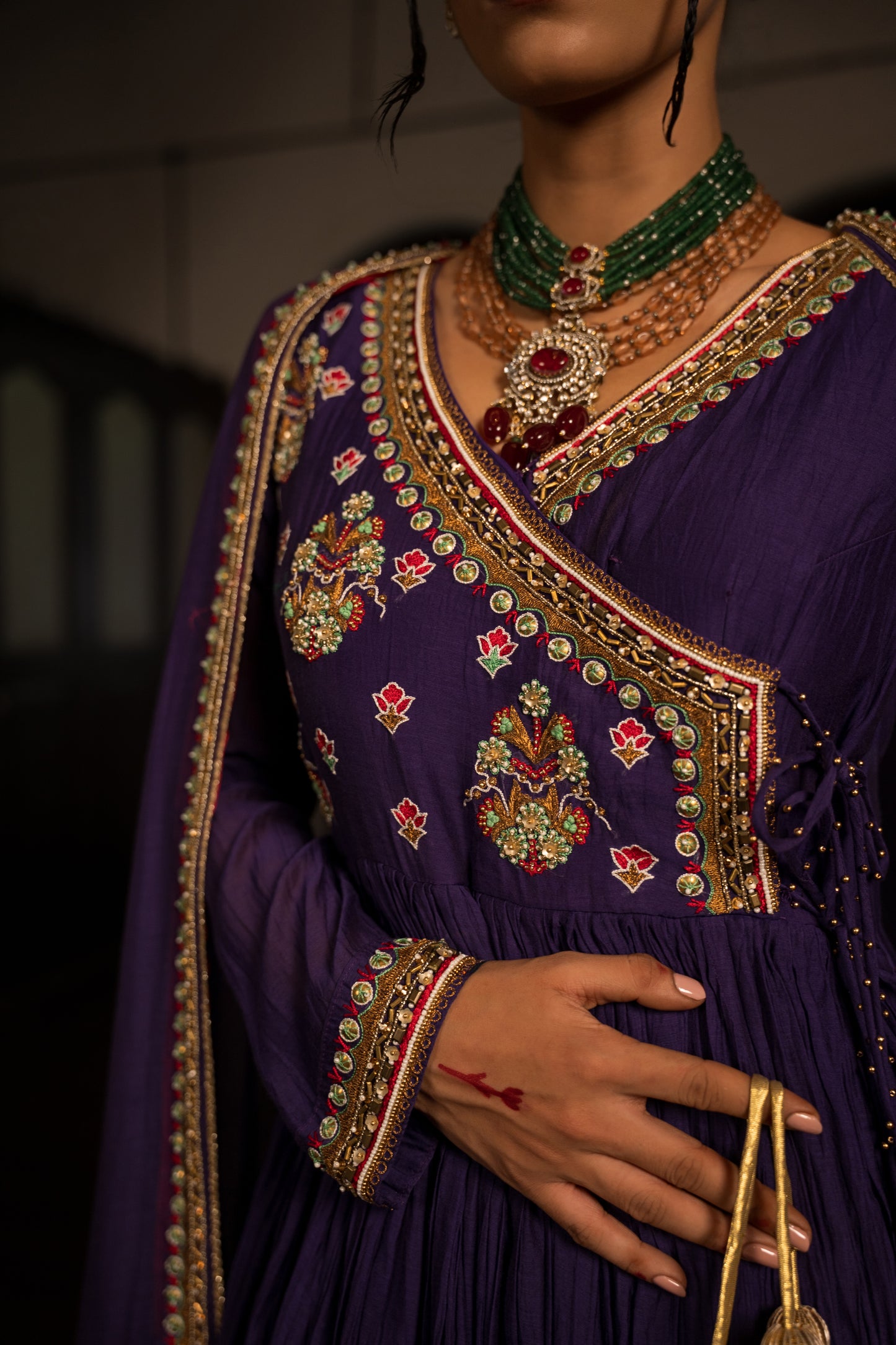 Purple Anarkali With Dupatta