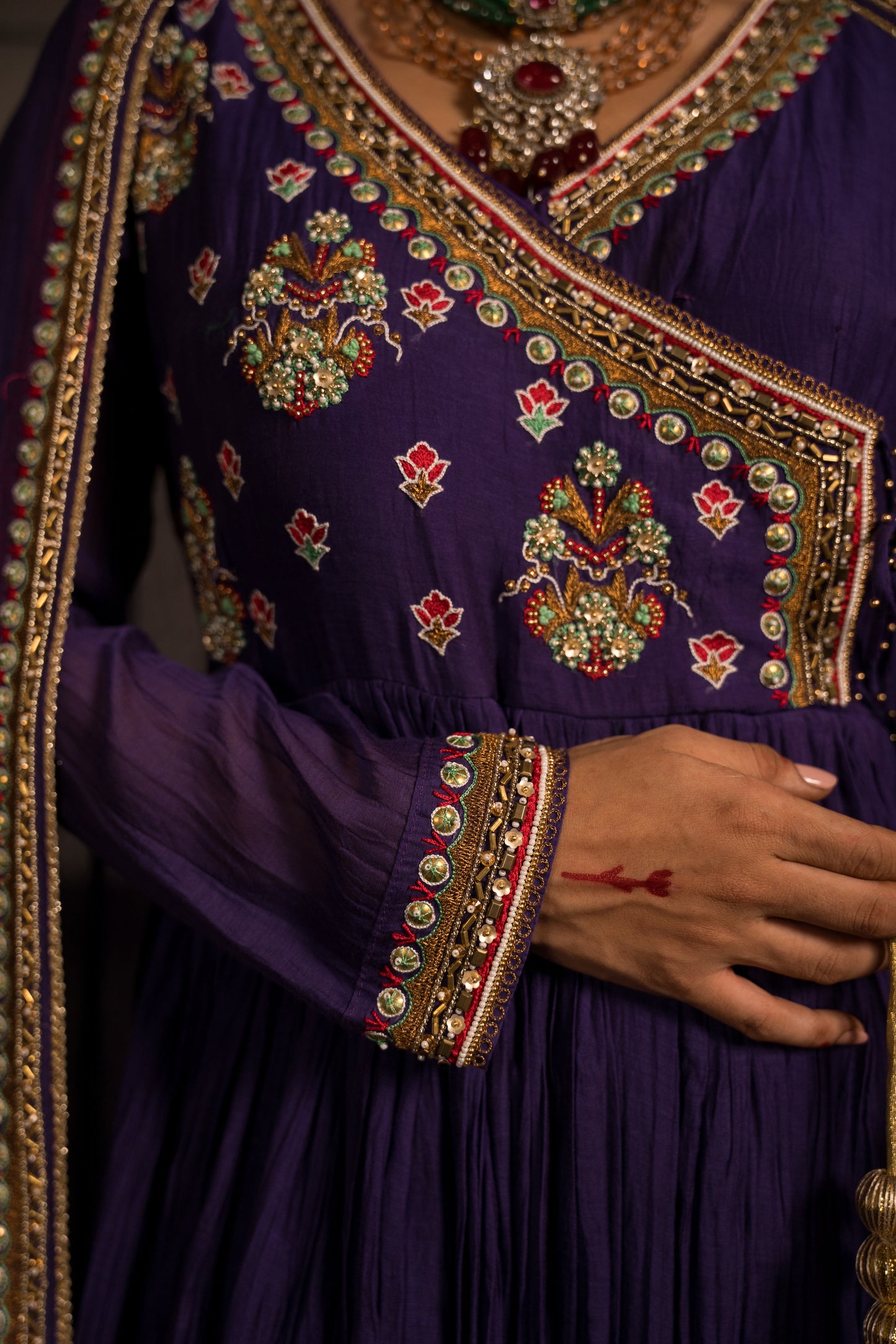 Purple Anarkali With Dupatta