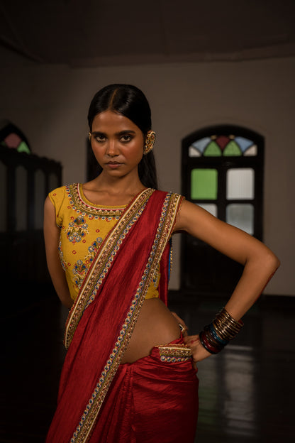 Red Saree With Blouse