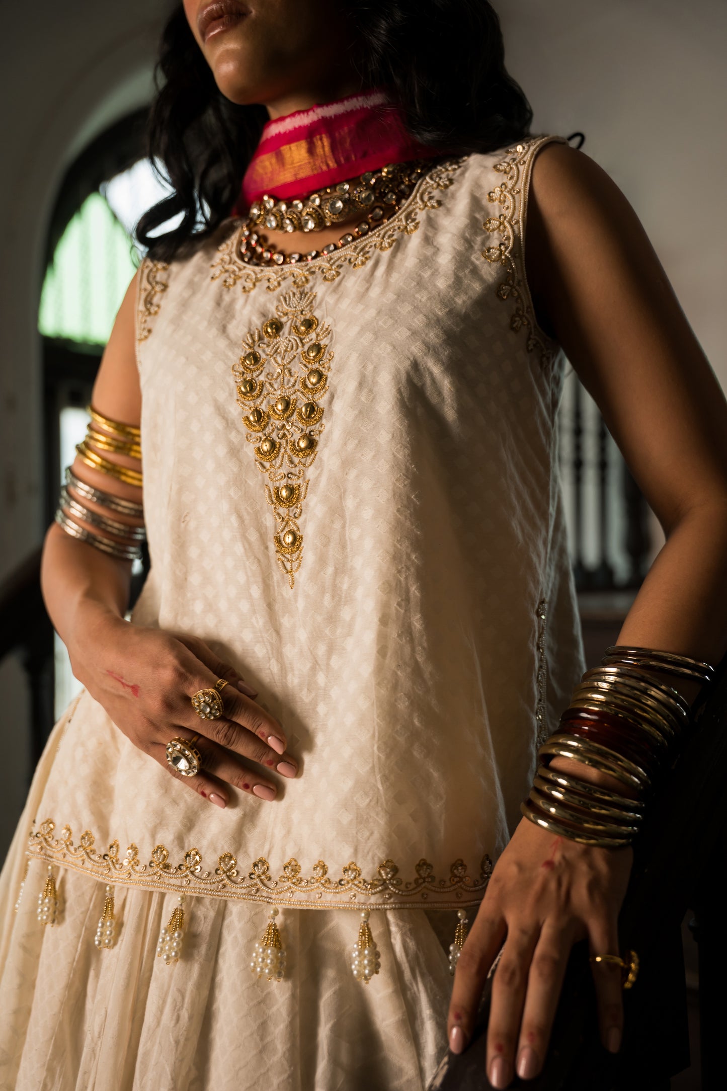 White Lehanga Choli