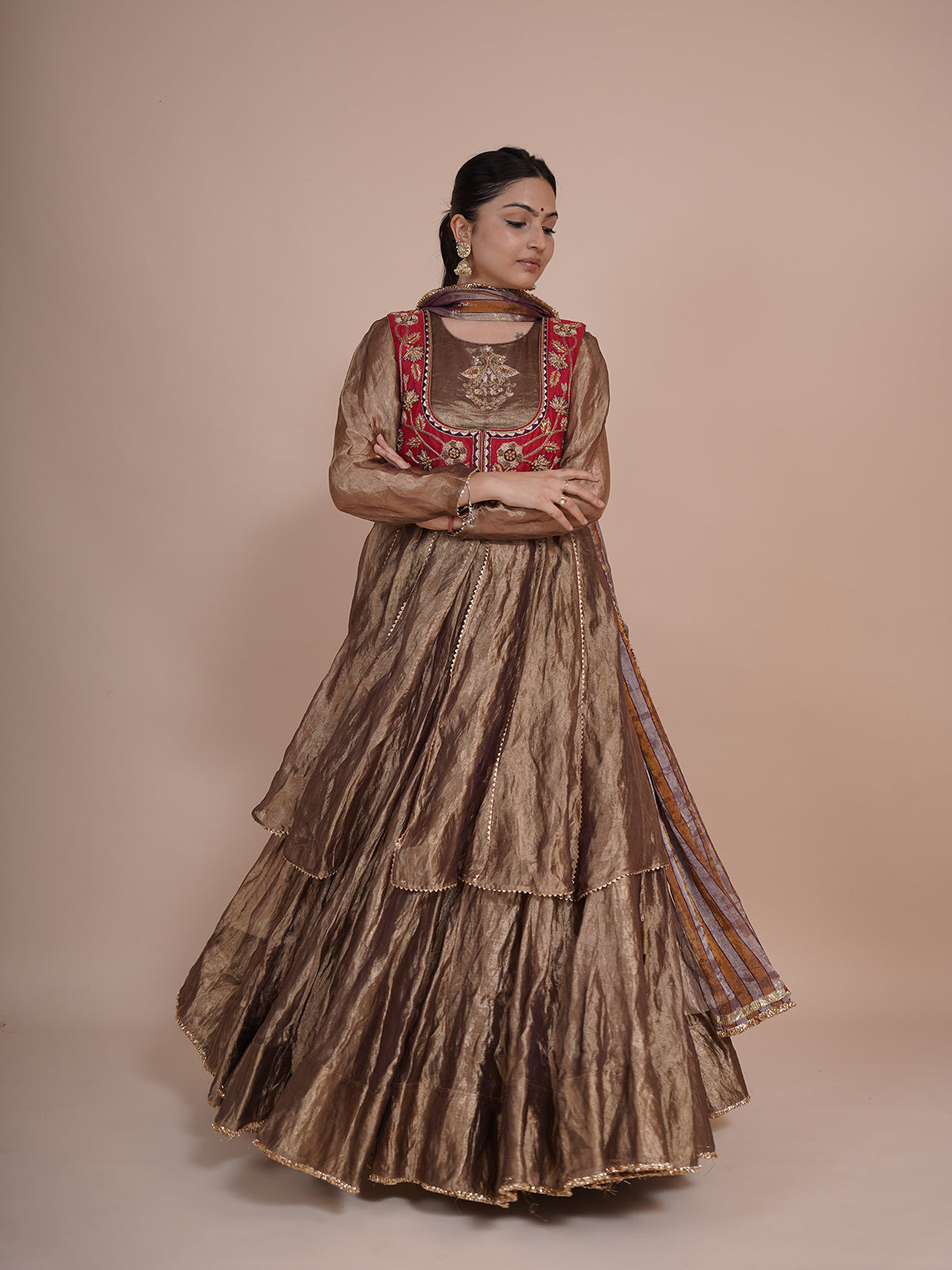Purple Tissue Lehenga-choli