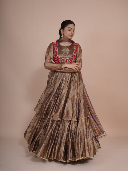 Purple Tissue Lehenga-choli