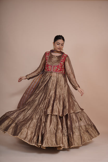 Purple Tissue Lehenga-choli