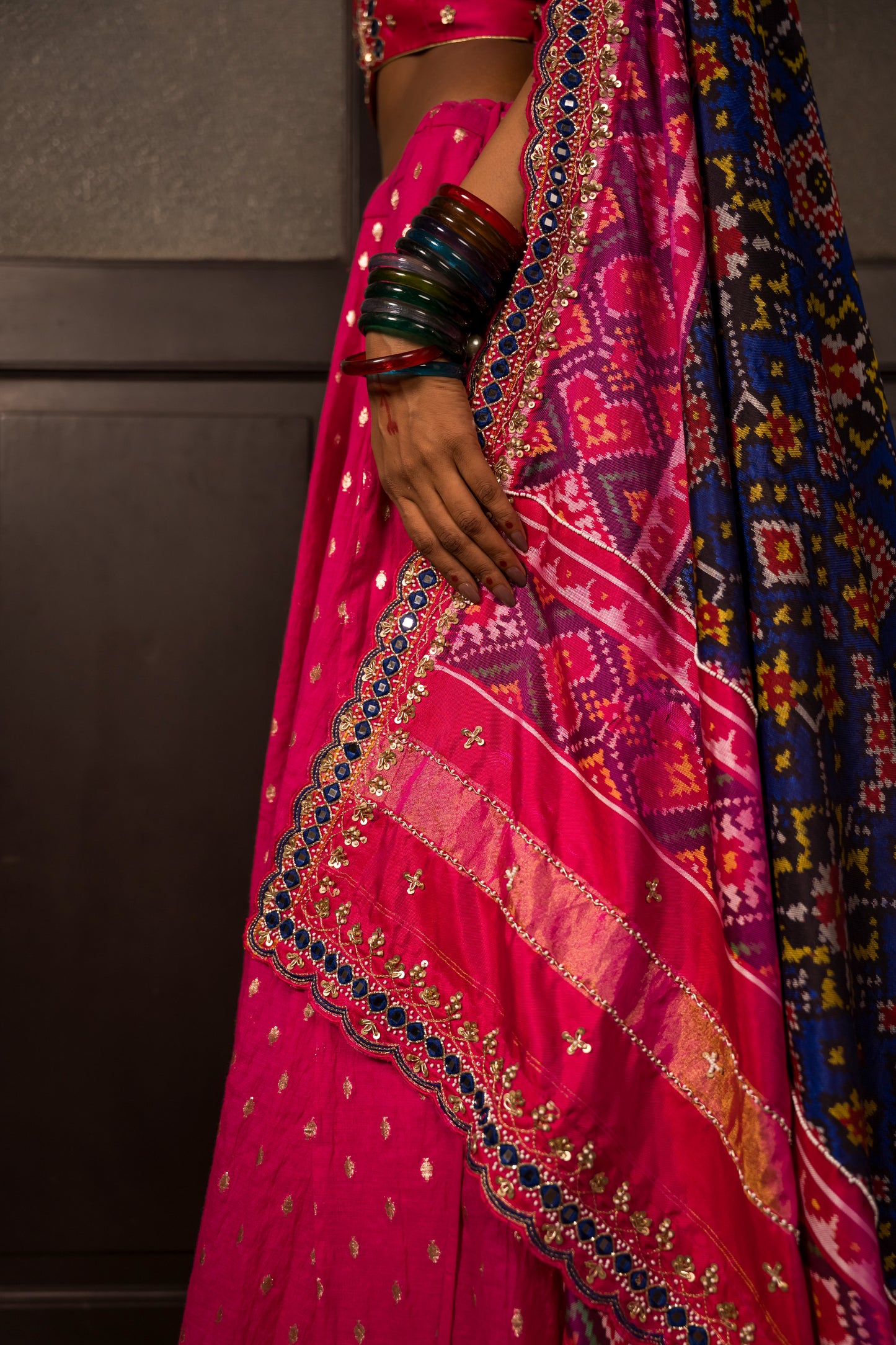 Pink Lehanga Choli With Patola Dupatta