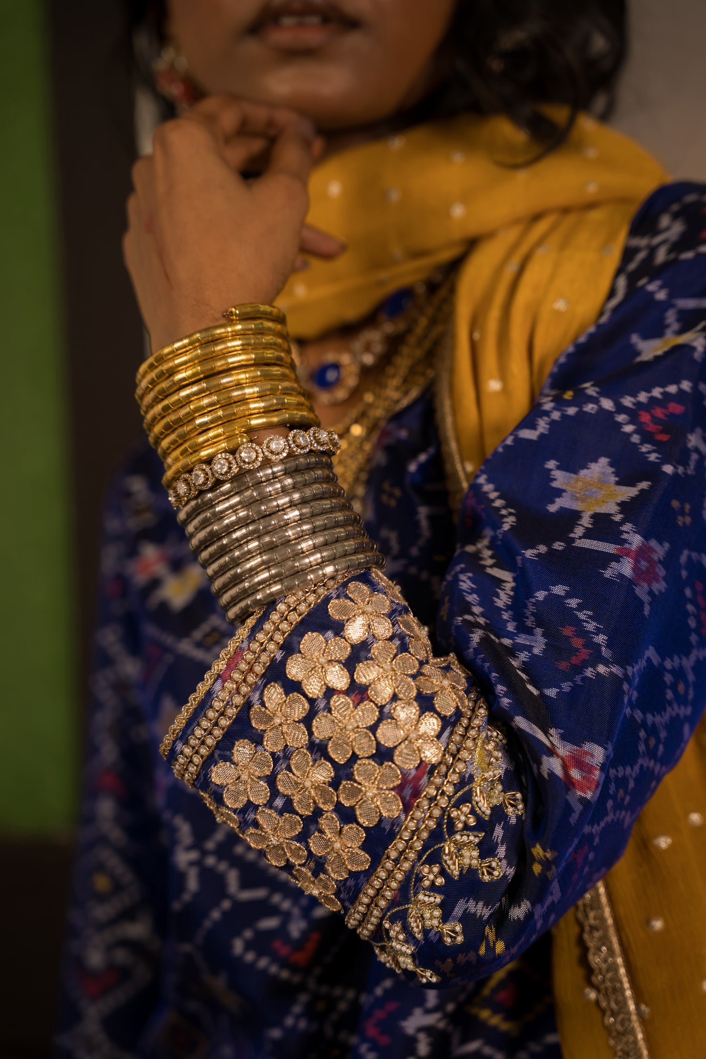 Blue Patola Sharara Set With Dupatta