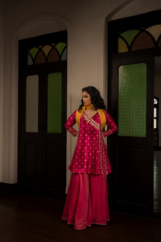 Rani Pink Sharara Set With Dupatta