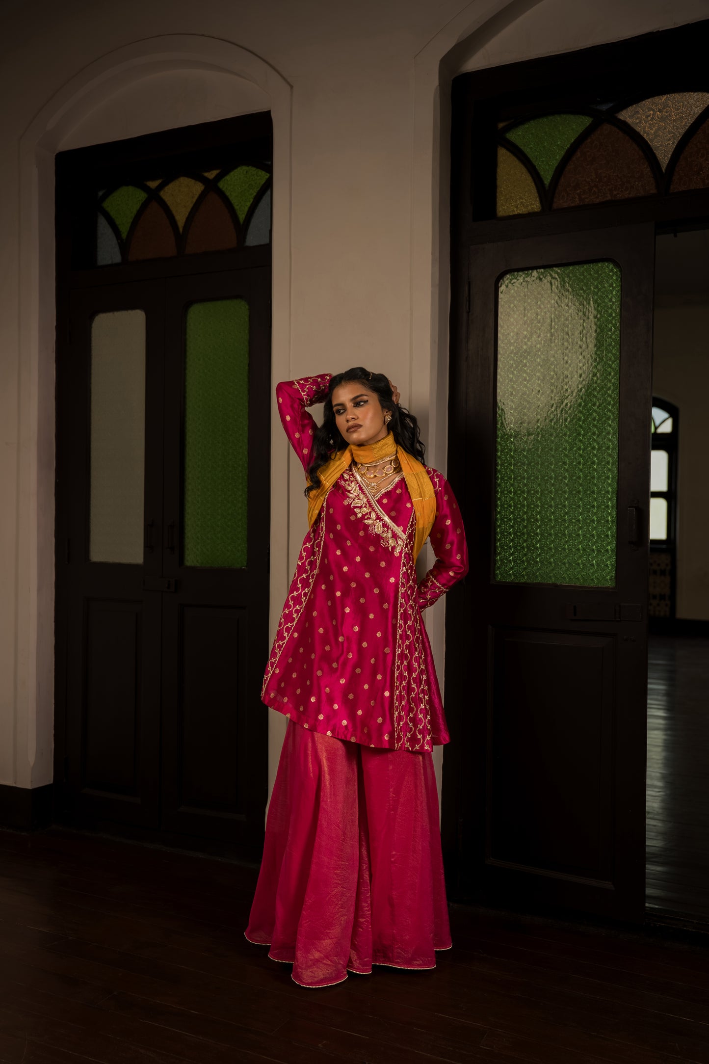 Rani Pink Sharara Set With Dupatta