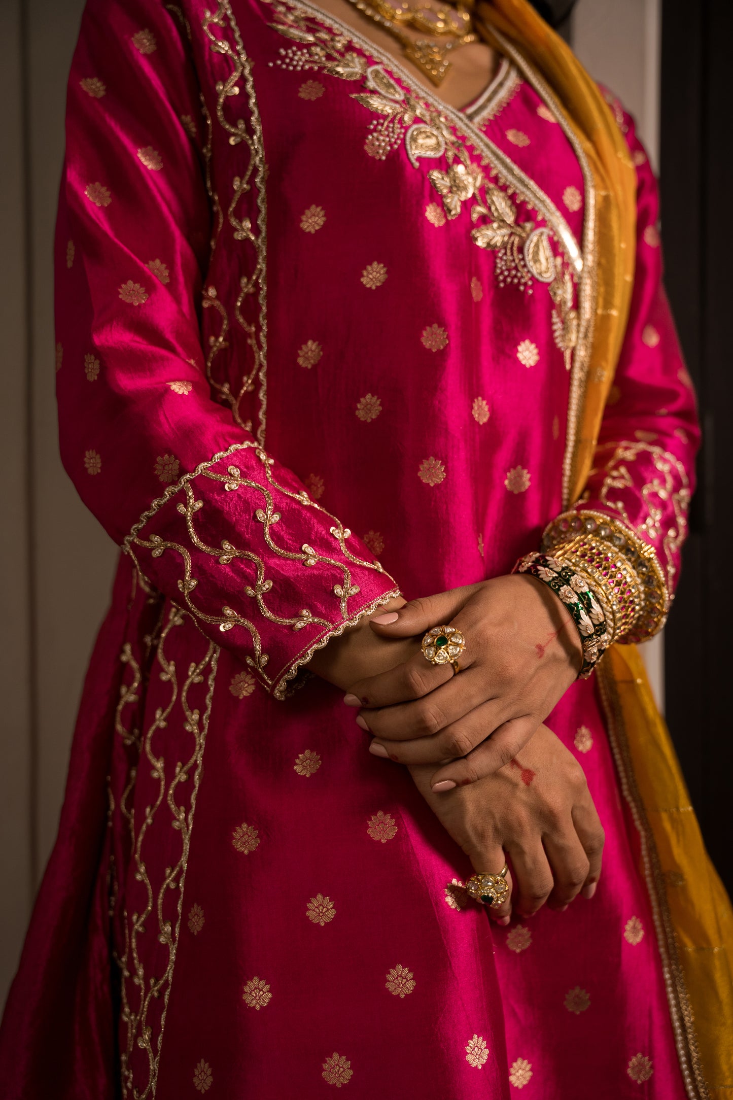 Rani Pink Sharara Set With Dupatta