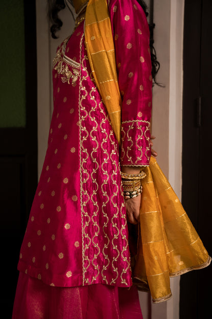 Rani Pink Sharara Set With Dupatta