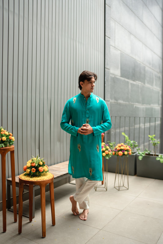 Sky blue kurta For Men