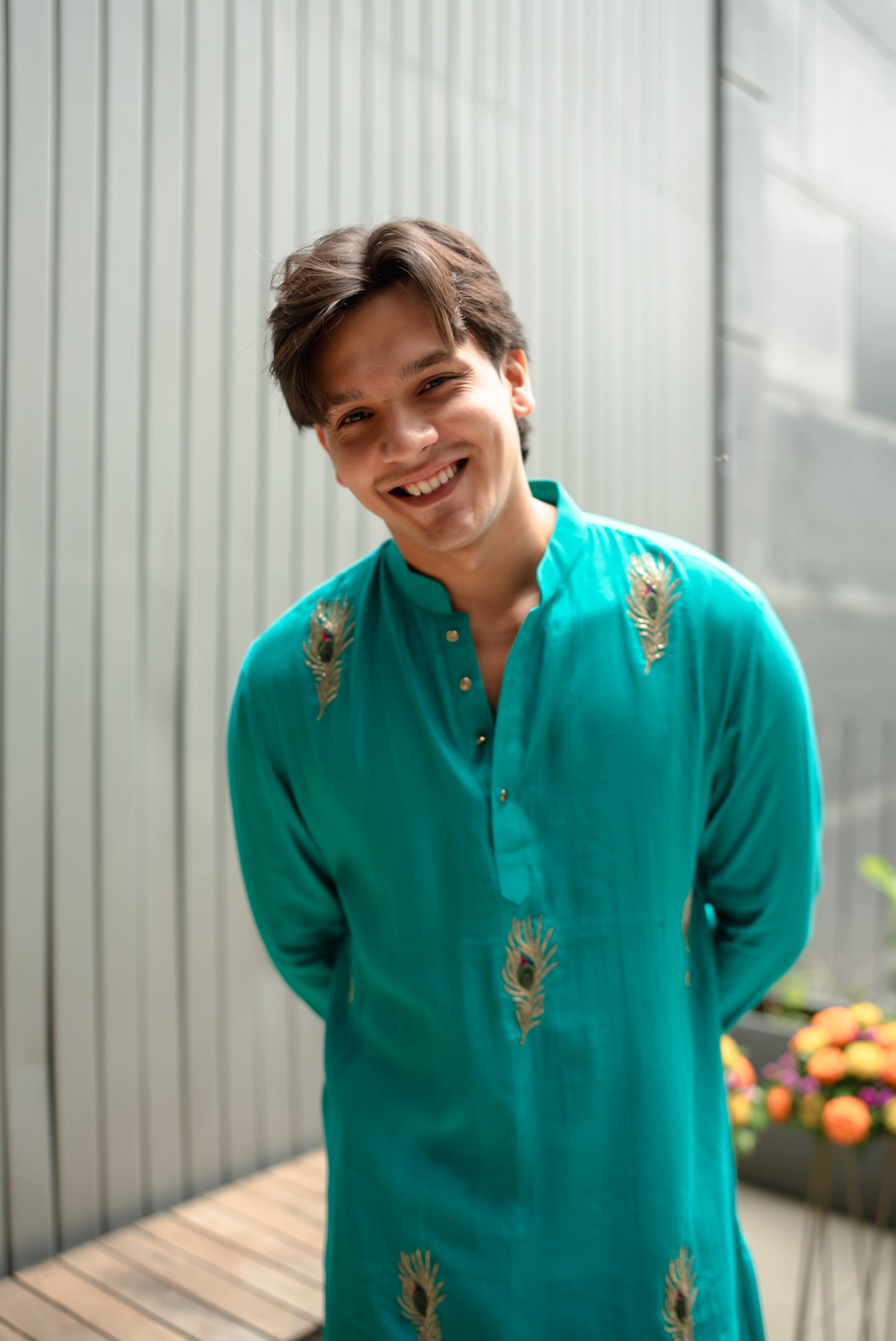 Sky blue kurta For Men