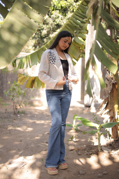 Cream Jamdani Jacket
