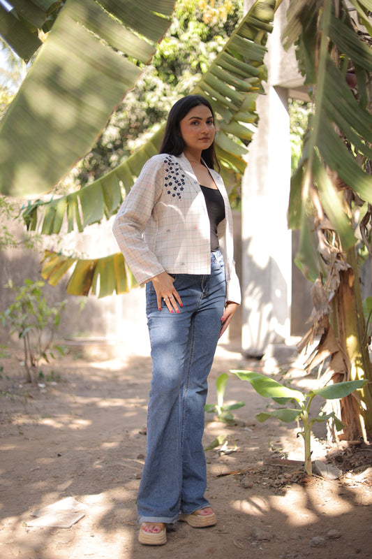 Cream Jamdani Jacket