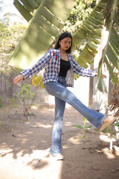 Blue Jamdani Jacket