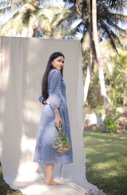 Soft Blue Midi Dress