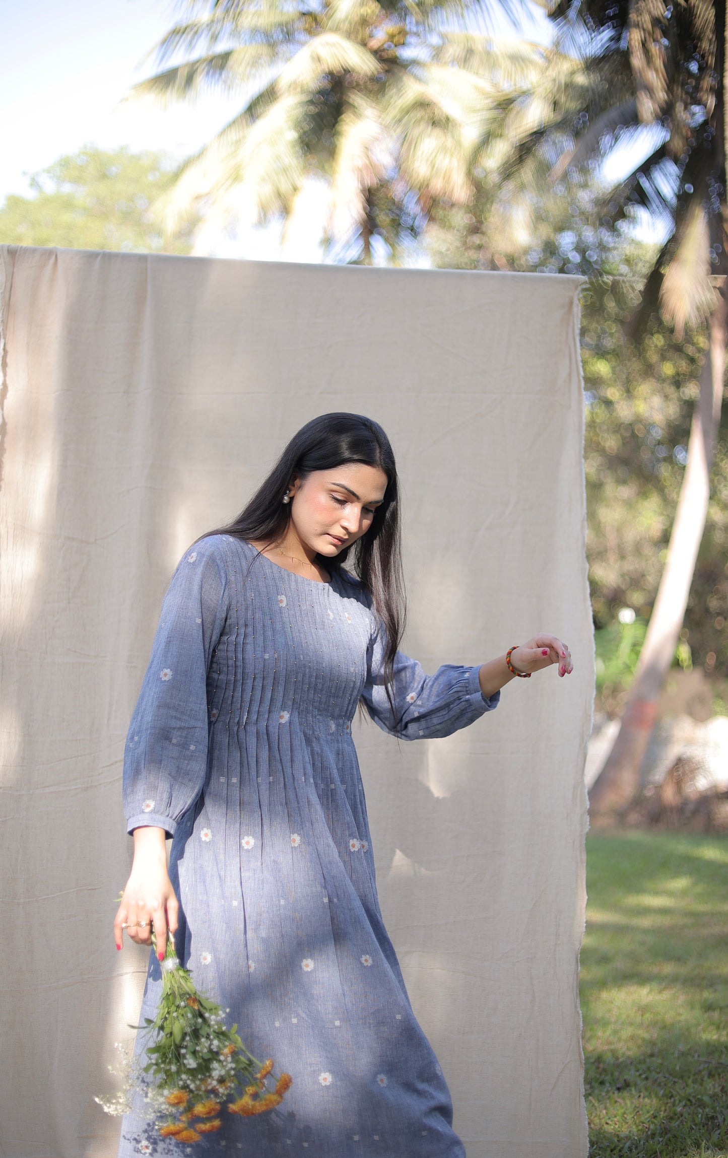 Soft Blue Midi Dress
